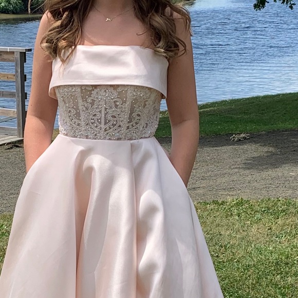 Sherri Hill Strapless Prom Dress Vintage Vibe - Picture 4 of 4